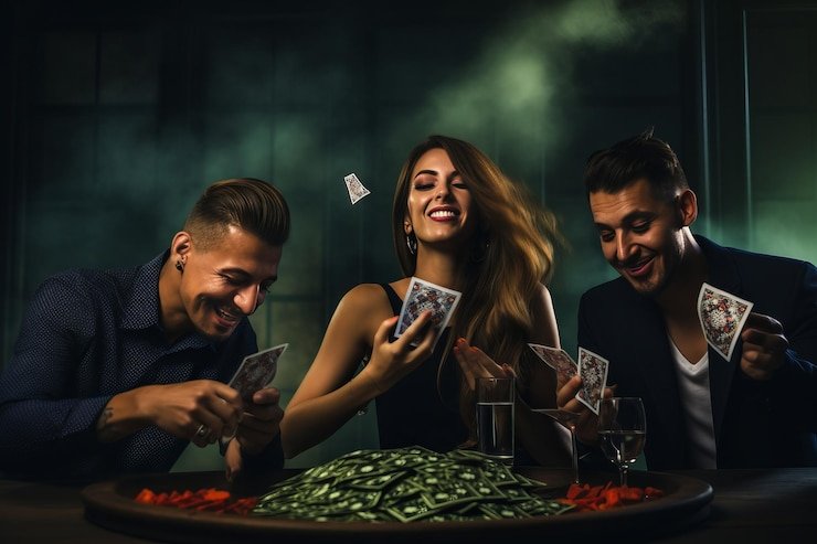 Permainan Teen Patti dalam tournament hatori bet menampilkan kartu pemain dan opsi taruhan